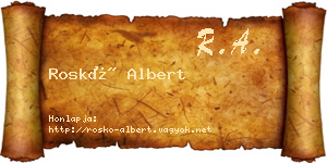 Roskó Albert névjegykártya