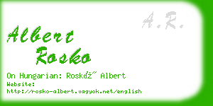 albert rosko business card